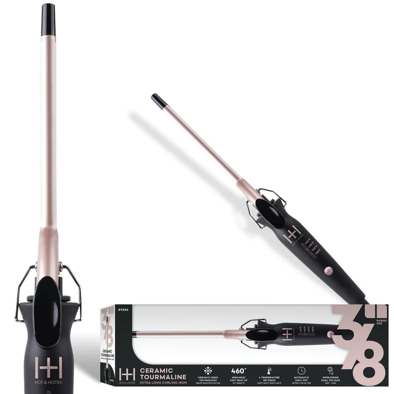 Hot & Hotter Extra Long Ceramic Tourmaline Curling Iron 3/8"